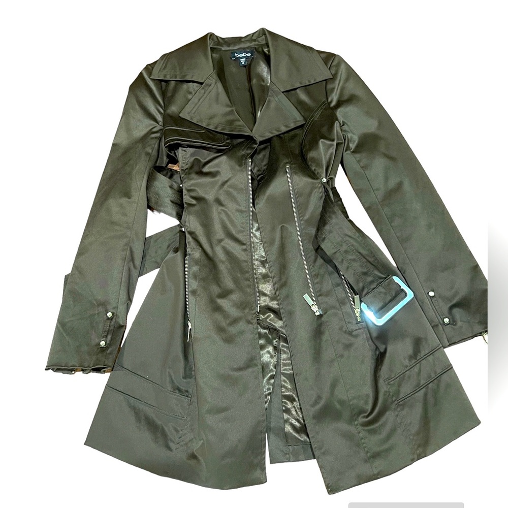 Bebe Trench Coat, NWOT, size xsmall, brown